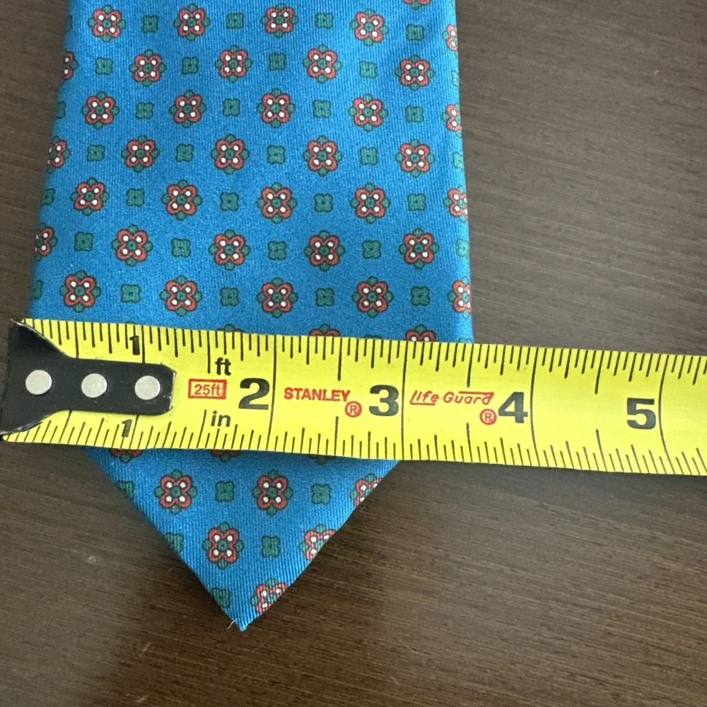 PELLICANO' Roma 100% Silk Tie Blue Geometric Made in Italy